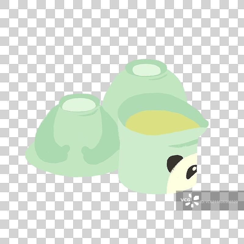 国风熊猫茶馆中式茶馆场景元素图片素材