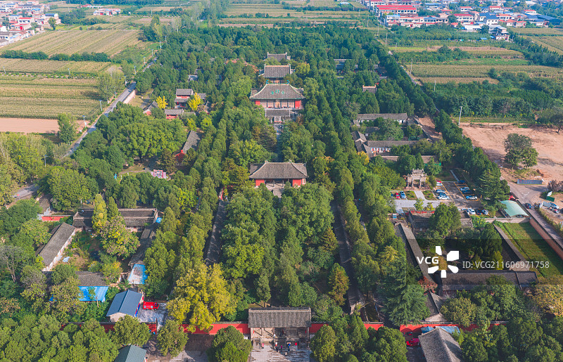 山西芮城永乐宫航拍视角图片素材