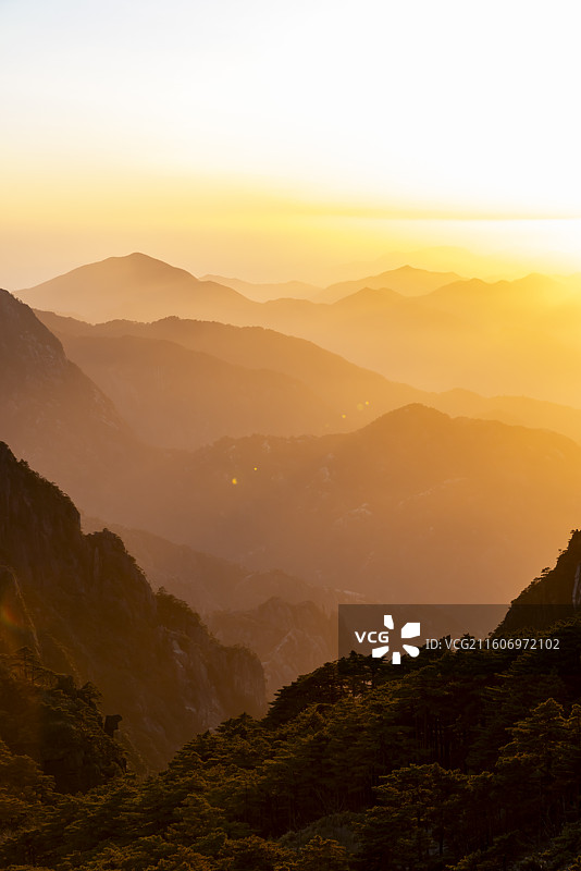 安徽黄山日落美景图片素材