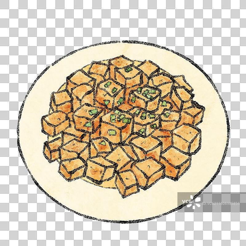 河北美食插画-总督豆腐图片素材