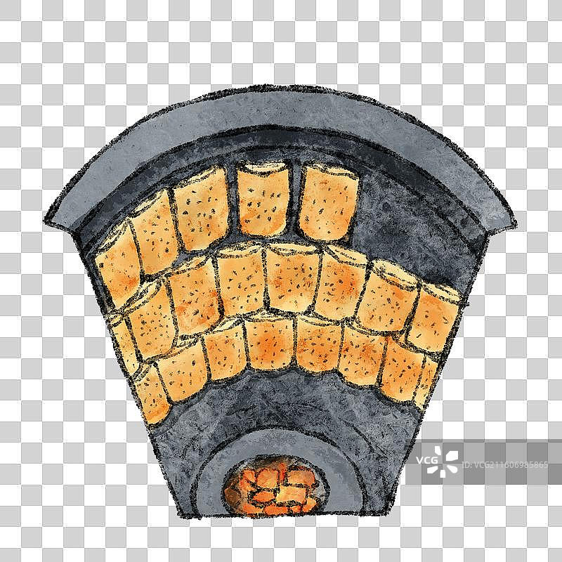 河北美食插画-缸炉烧饼图片素材