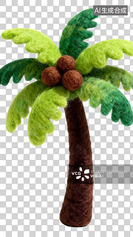 【AI数字艺术】毛毡椰子树图片素材