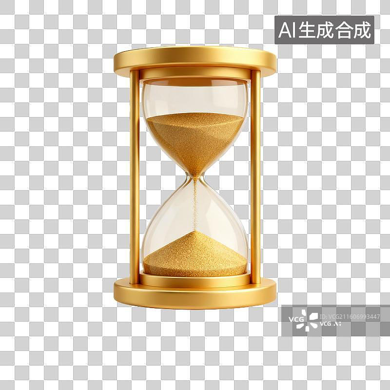 【AI数字艺术】金色沙漏展示时间流逝图片素材