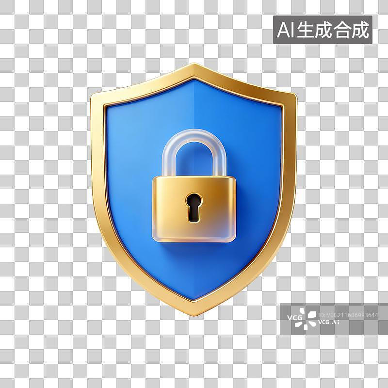 【AI数字艺术】代表安全防护的盾牌图标图片素材