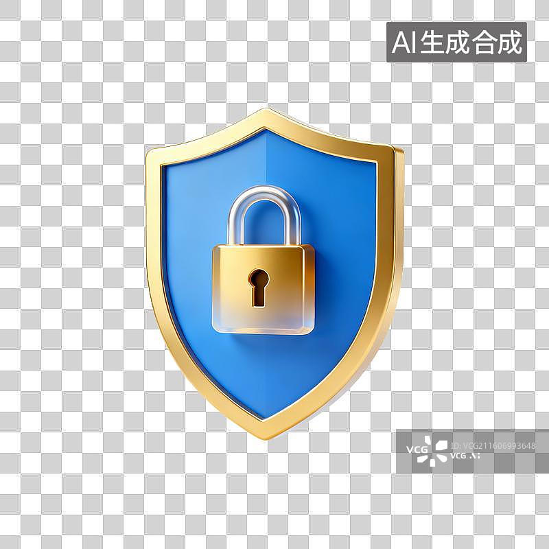 【AI数字艺术】代表安全防护的盾牌图标图片素材