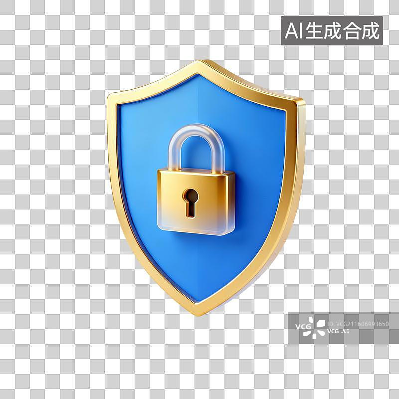 【AI数字艺术】代表安全防护的盾牌图标图片素材