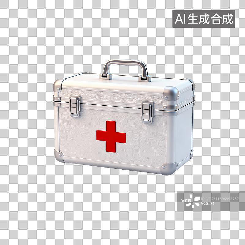 【AI数字艺术】带有红十字标志的急救箱图片素材