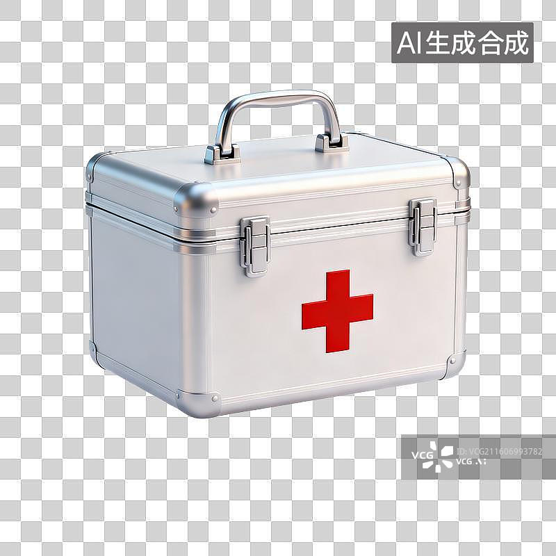 【AI数字艺术】带有红十字标志的急救箱图片素材