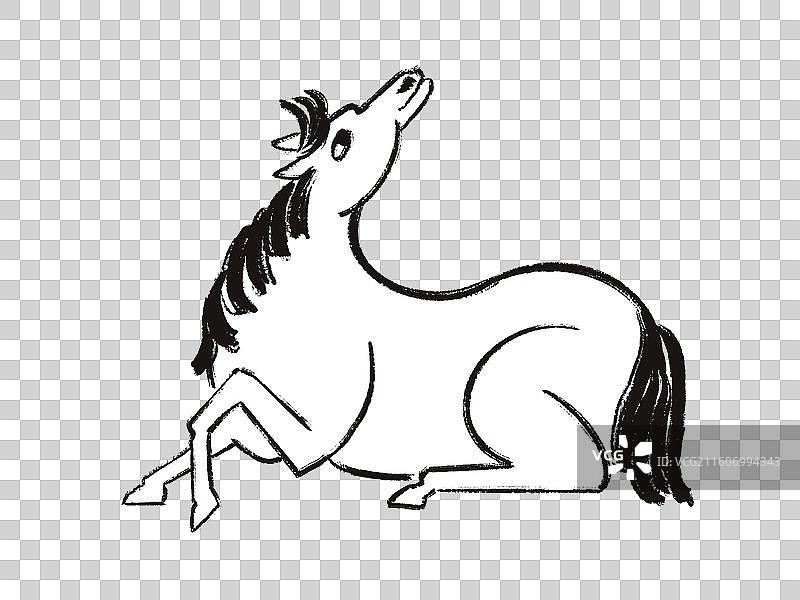 古风水墨马图片素材