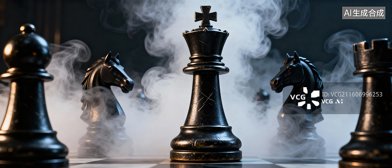 【AI数字艺术】国际象棋元素图片素材