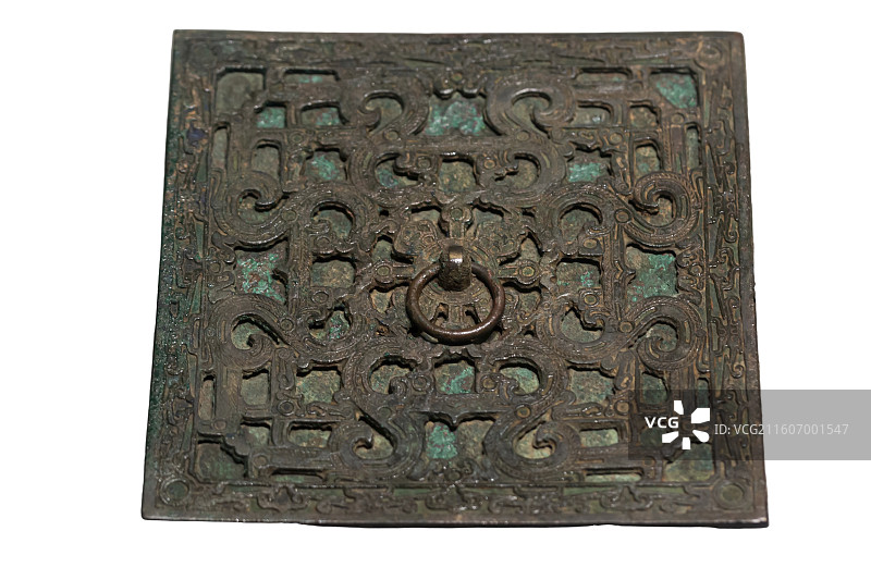 蟠螭透纹铜镜 战国 济宁梁山银山出土 山东博物馆藏图片素材