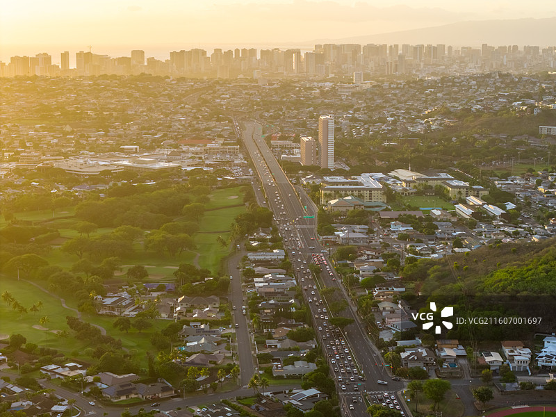美国夏威夷东岸，海岛日落图片素材