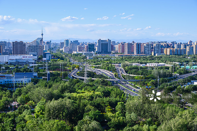 北京丽泽桥夏季城市天际线建筑风景图片素材