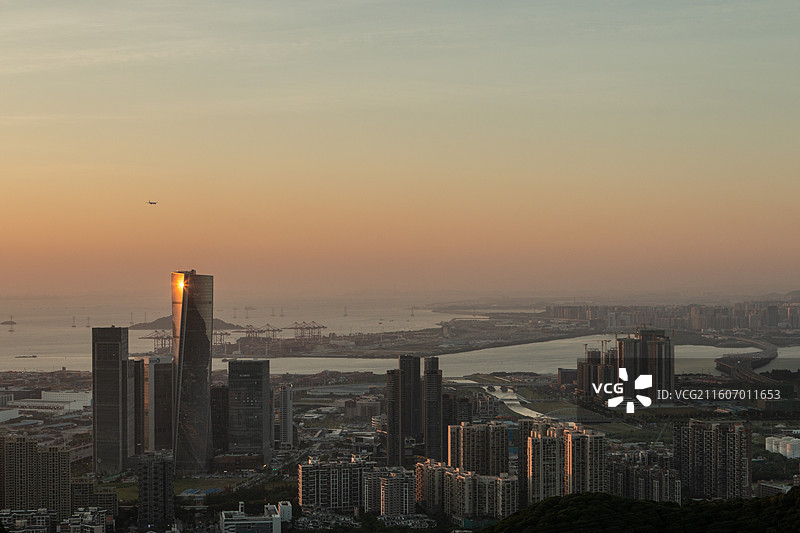 深圳大南山公园山顶拍摄风景图片素材