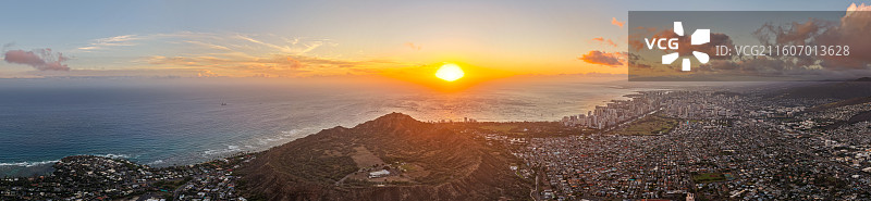 美国夏威夷东岸，海岛日落图片素材