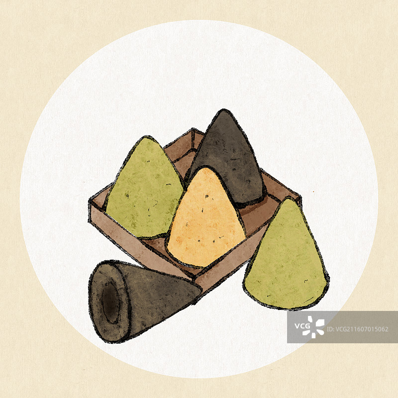 河北美食插画-薛家窝头图片素材