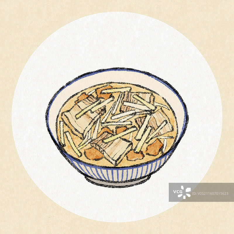 河北美食插画-白肉罩火烧图片素材