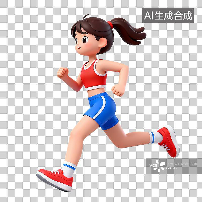 【AI数字艺术】3D拟物风格体育运动健身瘦身减肥娱乐休闲生活方式元素跑步图片素材