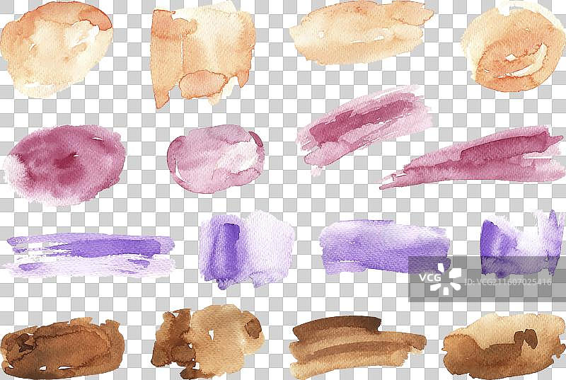 手绘水彩笔刷笔触套装图片素材