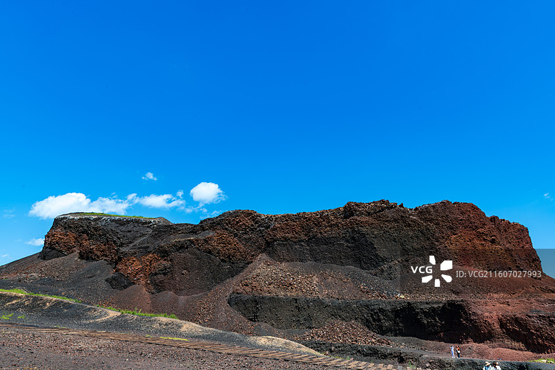 内蒙古乌兰察布乌兰哈达火山-黑色火山特写图片素材
