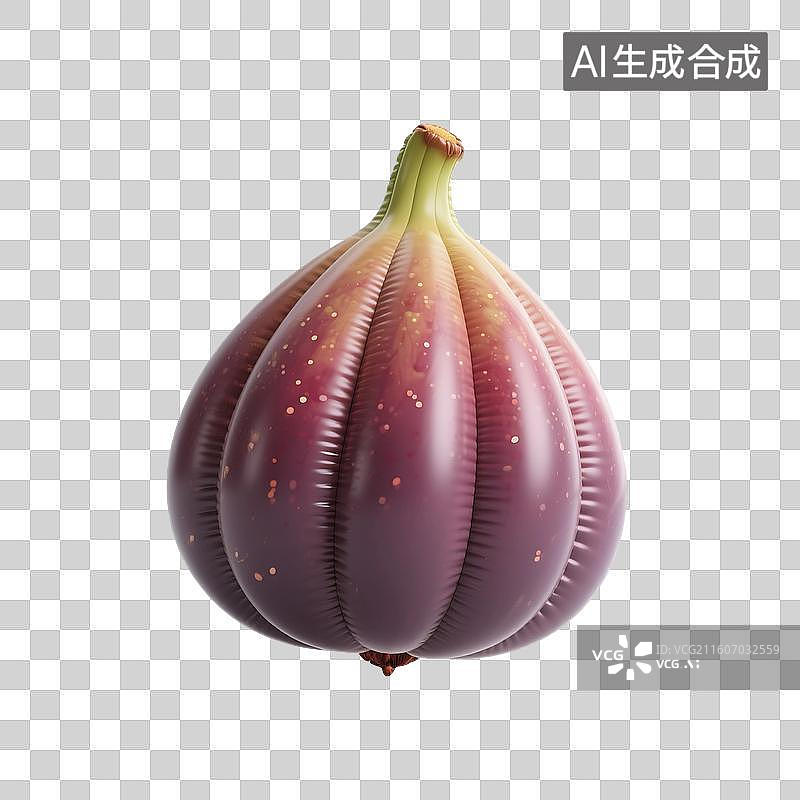 【AI数字艺术】3D渲染卡通水果，充气膨胀风格，无花果，水果美食免抠元素图片素材