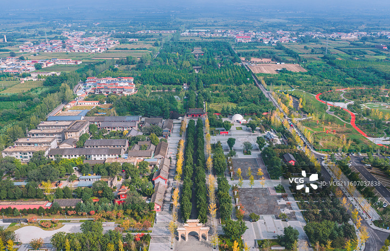 山西芮城永乐宫航拍视角图片素材
