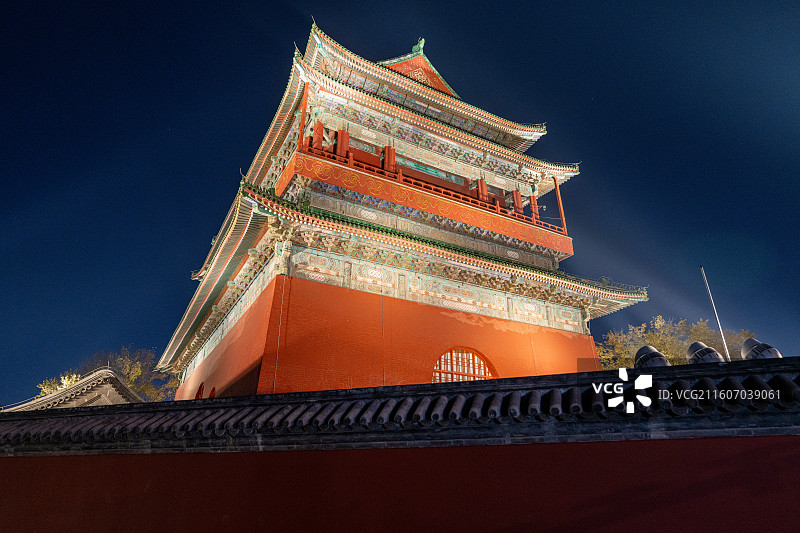 北京中轴线上的鼓楼图片素材