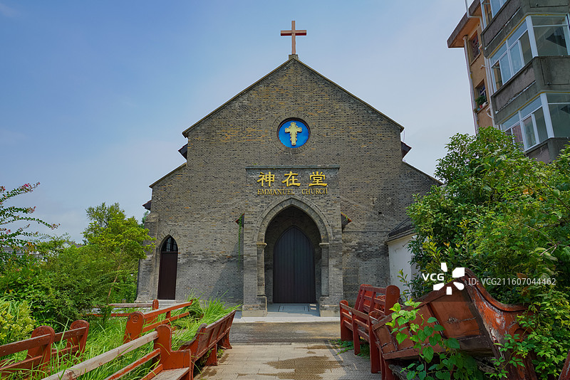 江苏省扬州市，广陵区，便益门大街，基督教神在堂图片素材