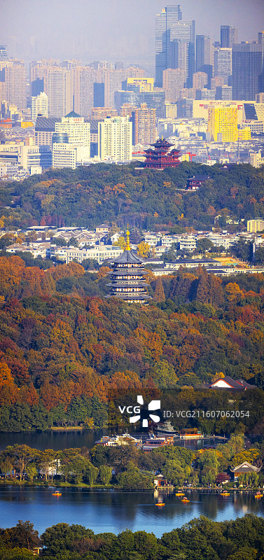 杭州城市风光航拍图片素材