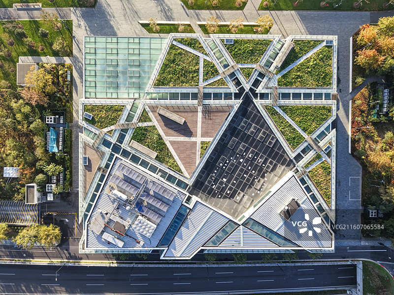 上海世博文化公园的冬日秋色图片素材