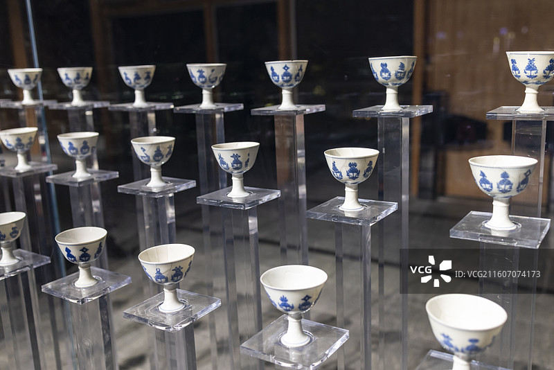 景德镇御窑博物馆陈列瓷器文物图片素材