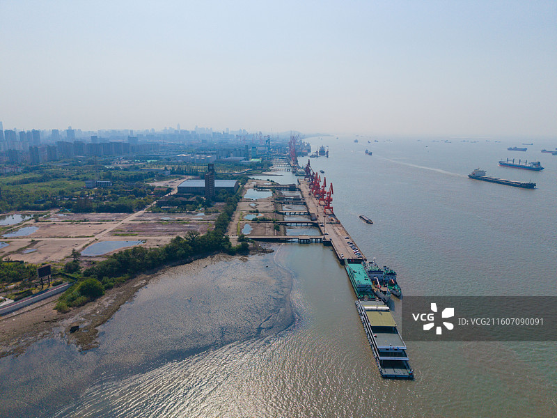 江苏省南通市崇川区，南通港图片素材