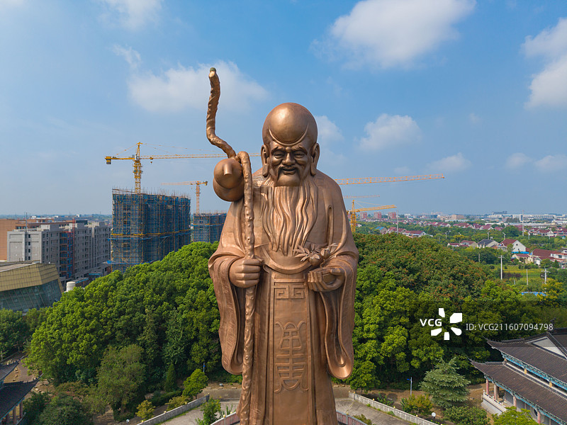 江苏省南通市，如皋市，如城街道，东方大寿星园，寿星公图片素材