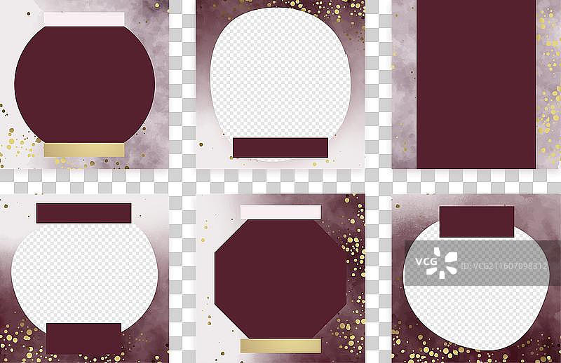 手绘水彩Instagram帖子合集图片素材