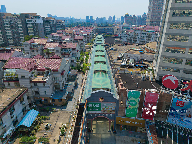 江苏省南通市崇川区，南大街，城市风光，航拍图片素材