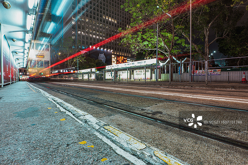 香港中环叮叮车站台图片素材