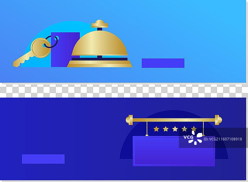 创意渐变酒店横幅模板，带照片图片素材