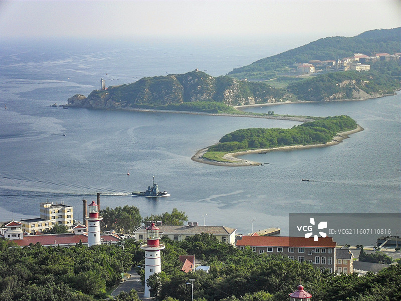 白玉山鸟瞰旅顺口（2013年）图片素材