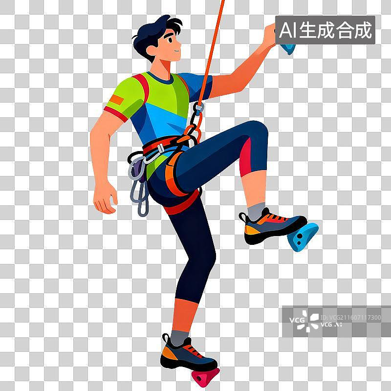 【AI数字艺术】攀岩者元素图片素材