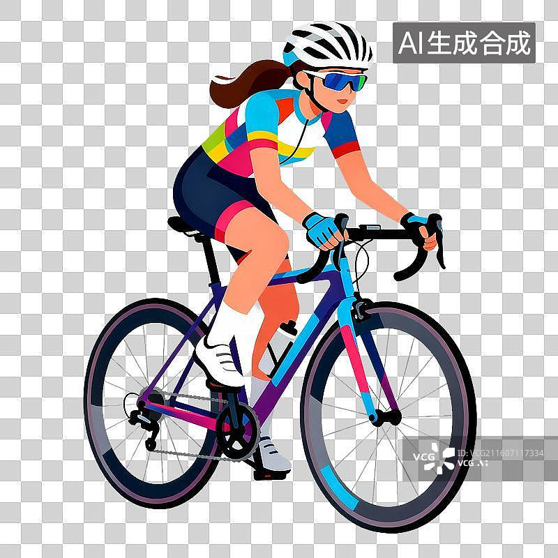 【AI数字艺术】骑行的女运动员图片素材