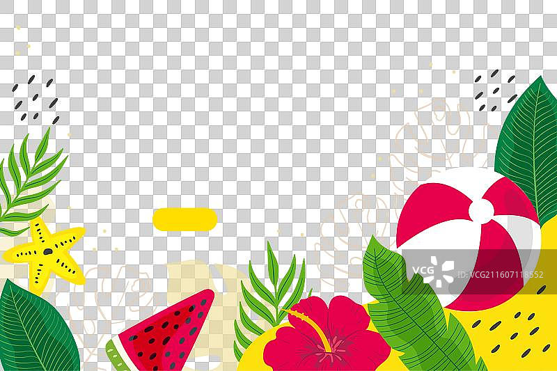 手绘夏日登陆页模板图片素材