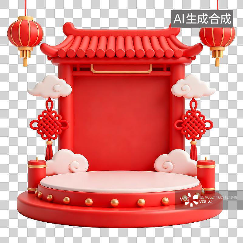 【AI数字艺术】春节喜庆传统风格舞台图片素材