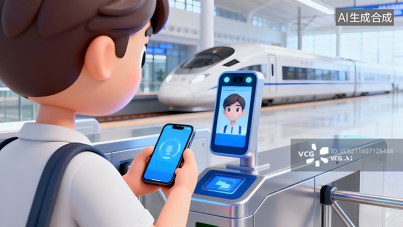 【AI数字艺术】春运题材，高铁站，回家过年，春运图片素材