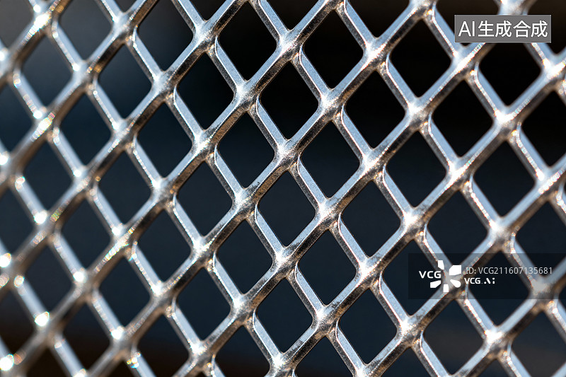 【AI数字艺术】金属网格的特写近视图图片素材