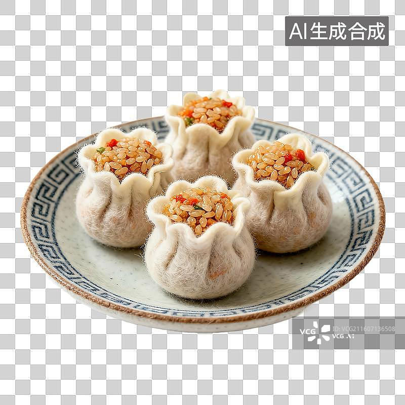 【AI数字艺术】可爱温馨毛毡风格年夜饭美食元素图片素材