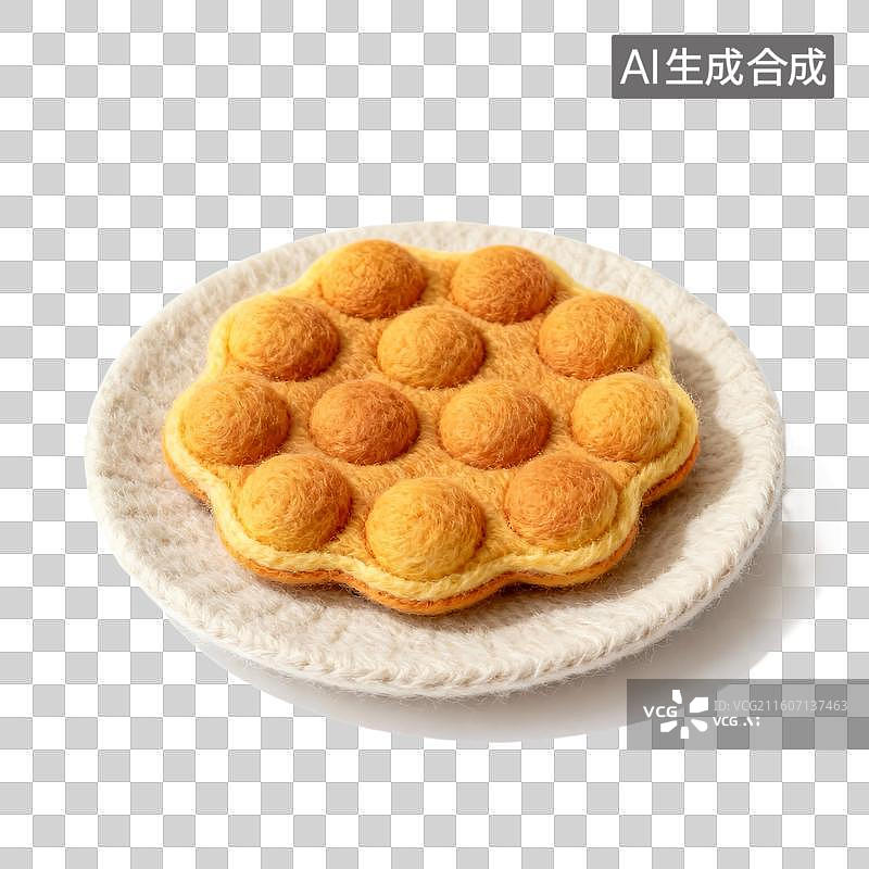 【AI数字艺术】可爱温馨毛毡风格年夜饭美食元素图片素材