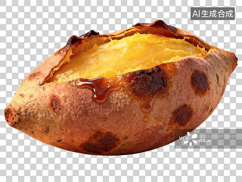 【AI数字艺术】烤红薯美食插画图片素材