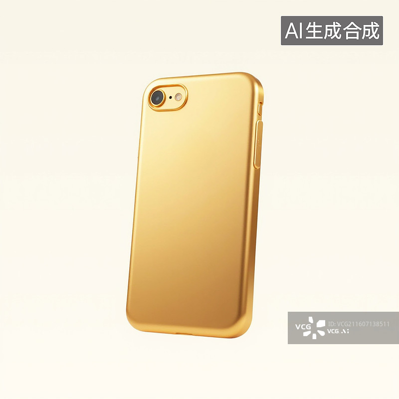 【AI数字艺术】3D金色手机图标图片素材