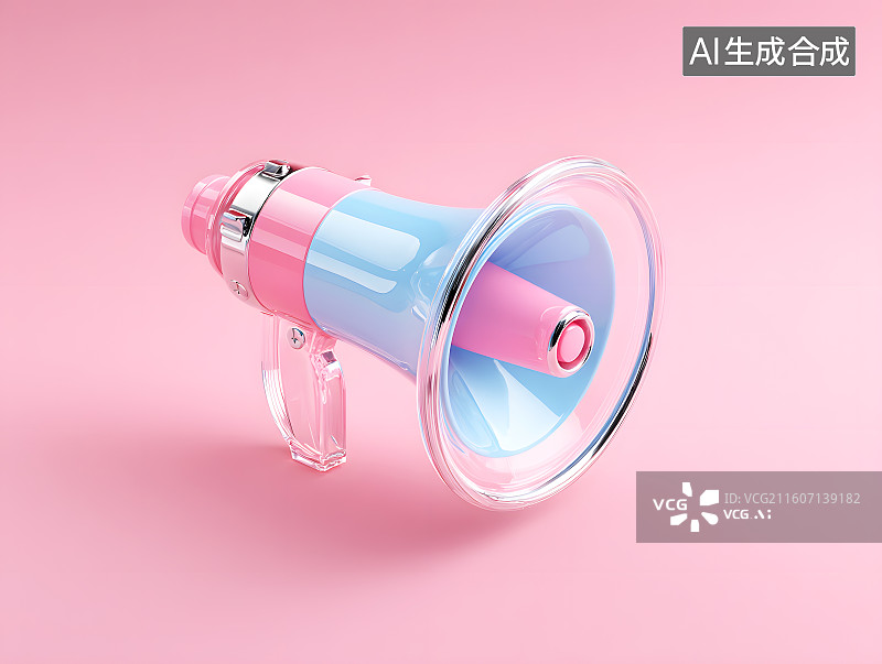 【AI数字艺术】一个半透明卡通喇叭图片素材