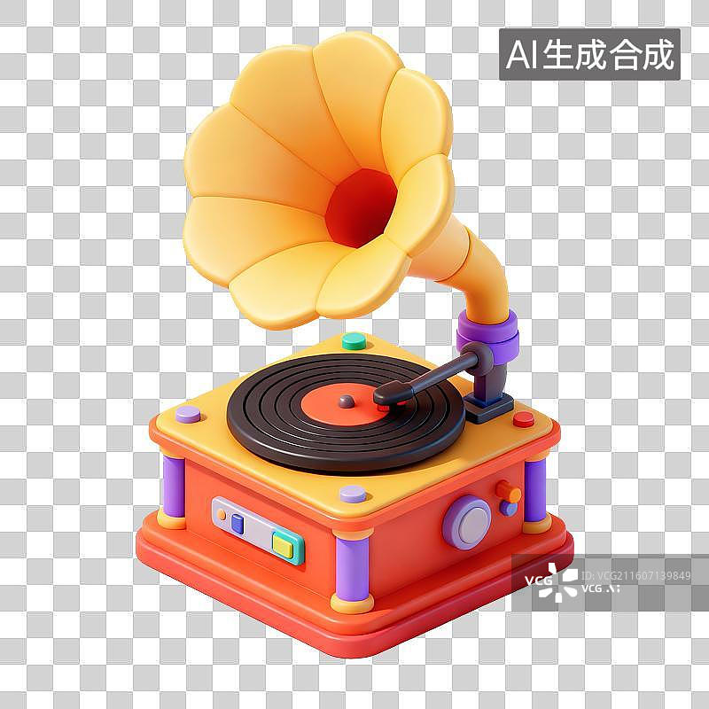 【AI数字艺术】留声机插画图片素材